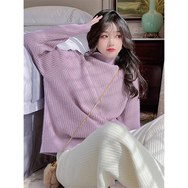 Áo sweater Cổ Lọ Thời Trang Thu Đông Phong Cách Hàn Quốc Cho Nữ