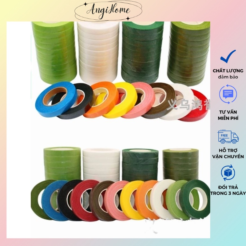 Băng dính sáp - băng dính quấn cành hoa giả, trang trí thủ công decor xinh xắn ANGIHOME