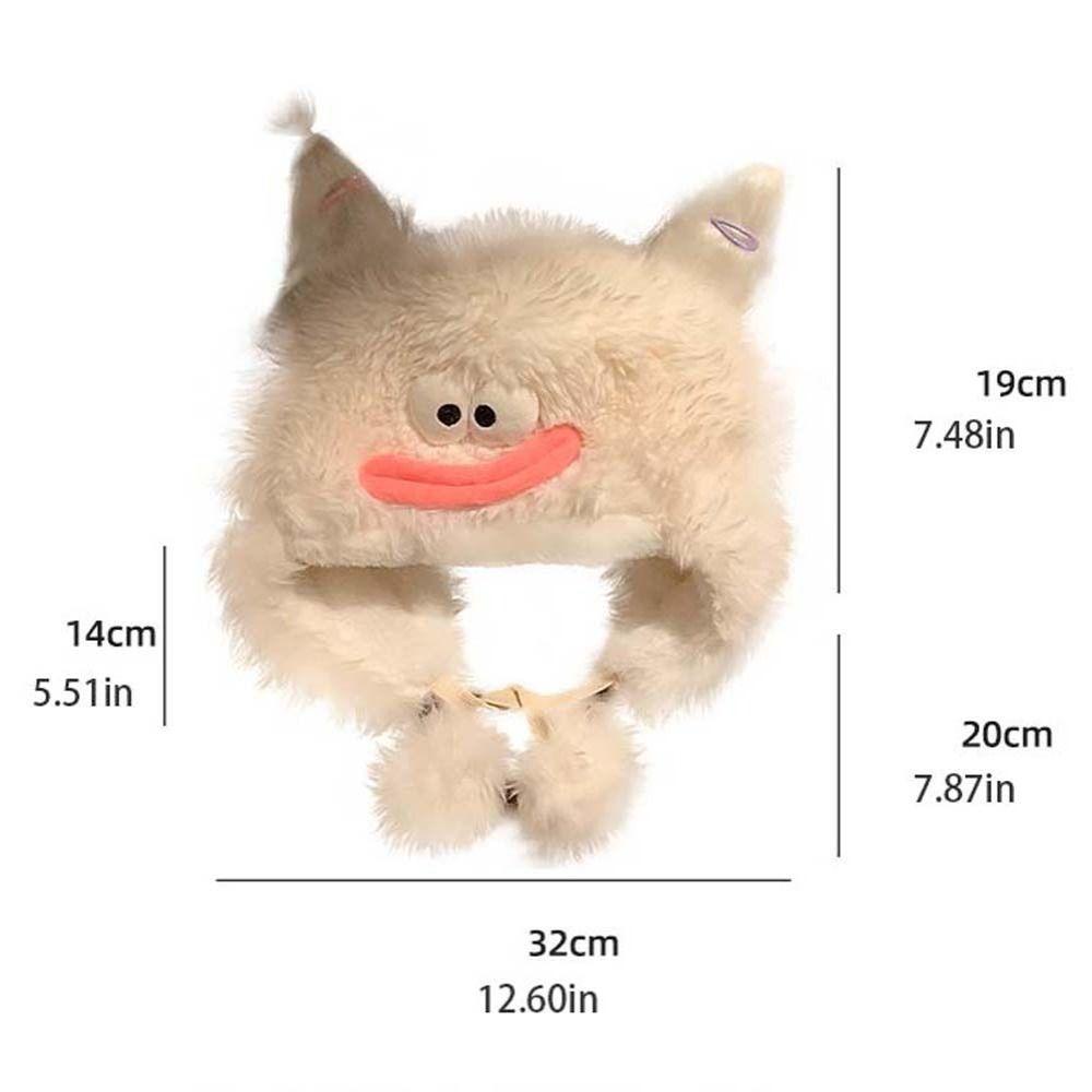 Mũ bomber Vải Bông Dày Dặn Giữ Ấm Tai Thỏ Vui Nhộn Thời Trang Mùa Đông