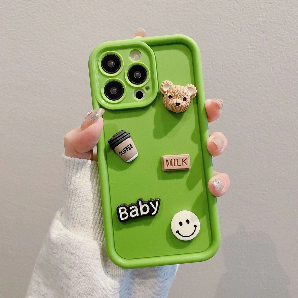 Điện Thoại Ốp Lưng Hình Gấu Đáng Yêu Cho iphone 13 12 11 pro max x xs max 7 / 8 plus