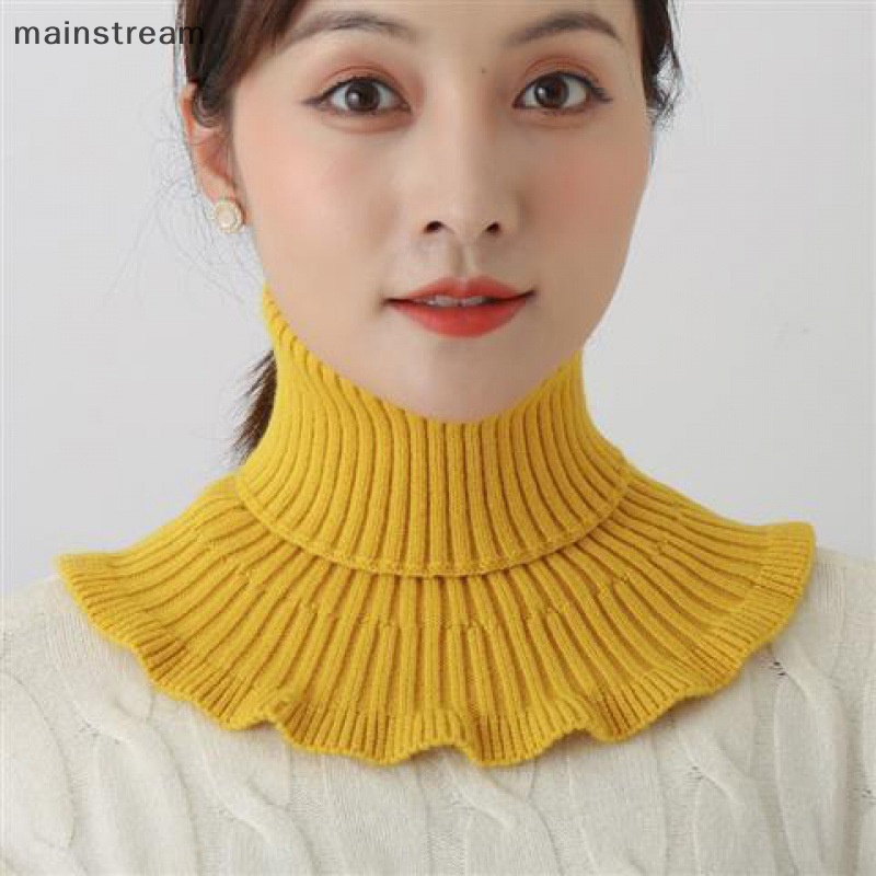 Maistream Khăn Choàng Cổ Giả Dệt Kim Có Tai Cổ Lọ Ấm Áp Chống Gió Mùa Đông Có Thể Tháo Rời Cho Nữ