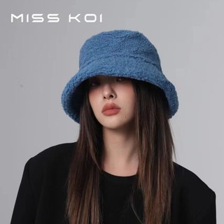 Misskoi  Mũ bucket dopamine Đơn Sắc Ấm Áp Thời Trang Thu Đông