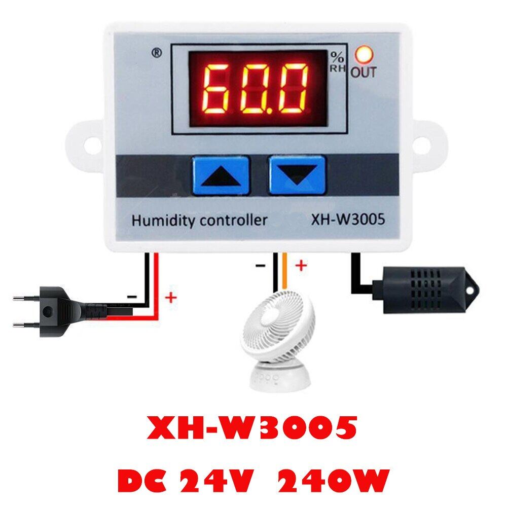 1 Chiếc XH-W3005 Bộ Điều Khiển Độ Ẩm Kỹ Thuật Số LED Máy Đo Độ Ẩm 220V 12V 24V Máy Đo Độ Ẩm Kiểm Soát Độ Ẩm 0 -99% RH