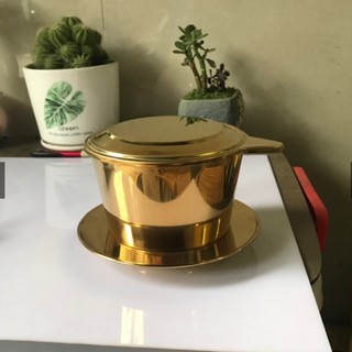 Phin cà phê Inox mạ Vàng cao cấp pha 200g Khắc logo theo yêu cầu!