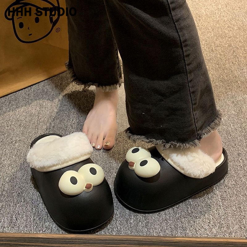 HHH Dép bông Dép Lông dép bánh mì nữ đi trong nhà ĐẾ CAO SU FDL23B01XM 44Z231103