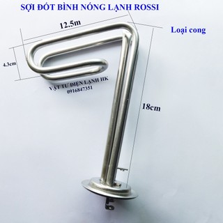 Sợi đốt bình nóng lạnh Rossi cong chữ L 15 lít - Thanh đốt bình nóng Rosi Thanh đun bnl Rossi hàng Xịn