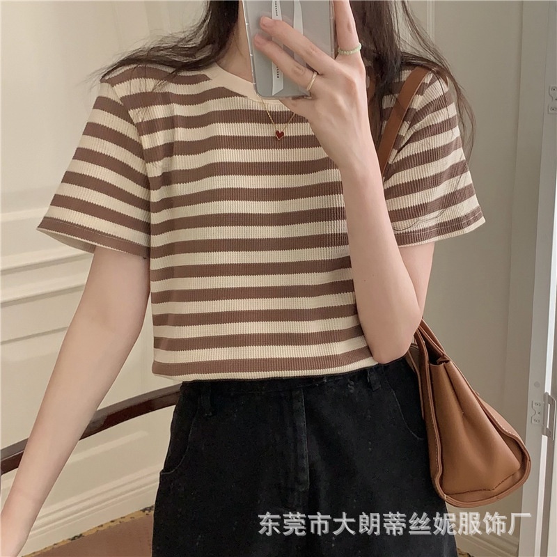 Áo phông sọc xanh trắng - Phong cách Librairie Alala Fashion