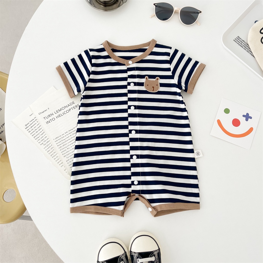 Bộ Áo Liền Quần Sát Nách In Hoạt Hình Gấu Dễ Thương Thời Trang Mùa Hè Cho Bé Trai