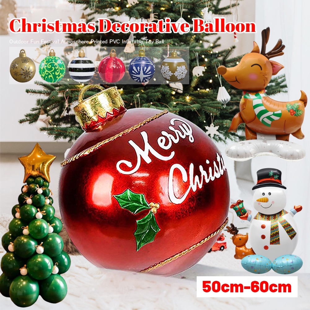 14 Loại 60Cm Giáng Sinh Bóng Bay Ông Già Noel Người Tuyết Nai Sừng Tấm Bóng Đồ Dùng Trang Trí Giáng Sinh Đồ Chơi Bơm Hơi Đảng Bóng Truing1