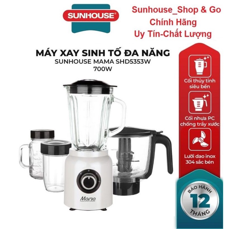 Máy xay sinh tố đa năng SUNHOUSE MAMA SHD5353W_Hàng chính hãng