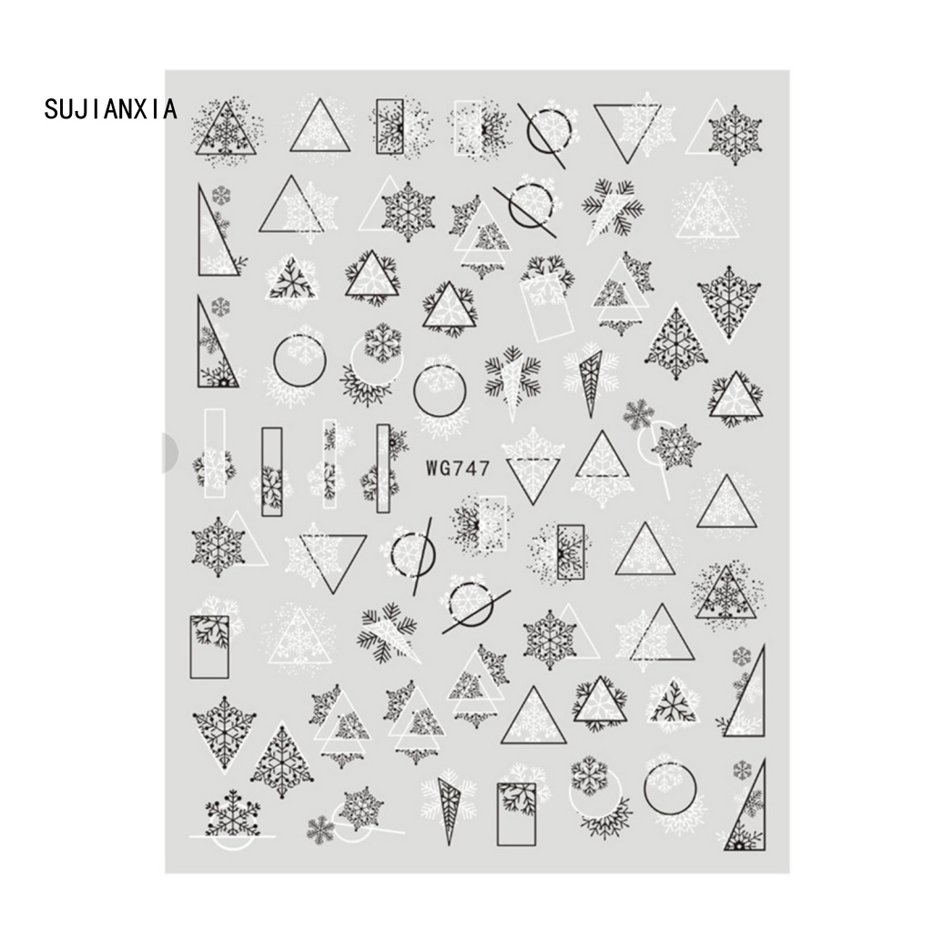 Giày Thể Thao sujianxia sujianxia Năng Động Hợp Thời Trang| Miếng Dán Móng Tay mini Tự Dính Không Phai Họa Tiết Tuyết Giáng Sinh Màu Trắng Dành Cho Bạn Gái diy