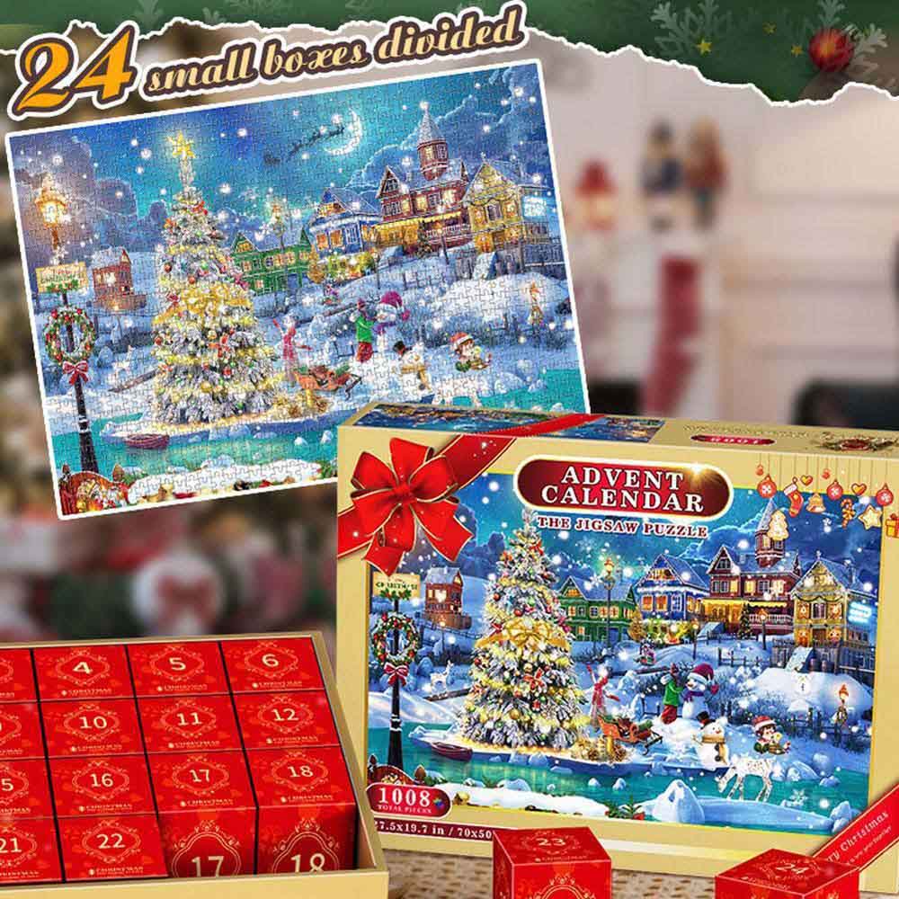 2023 Christmas Advent Calendar Jigsaw Puzzle 1008Piece XMAS Kids Gift