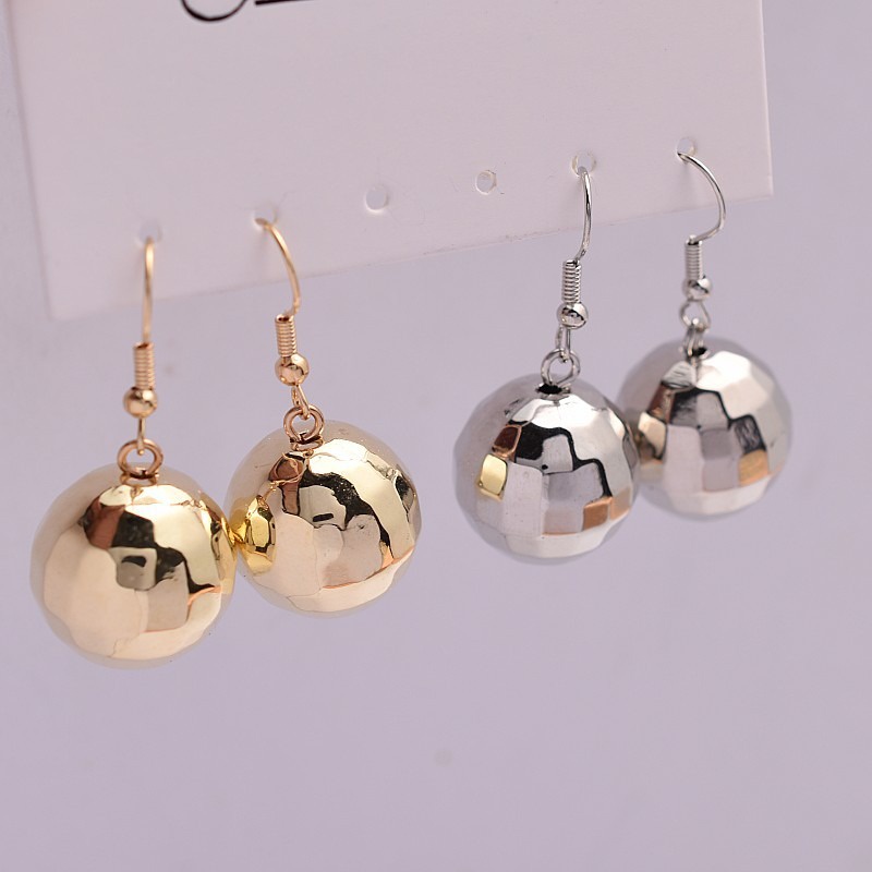Cut Disco Ball Earrings for Girls New Fashion Personality 70s Disco Gold and Silver Earrings Jewelry