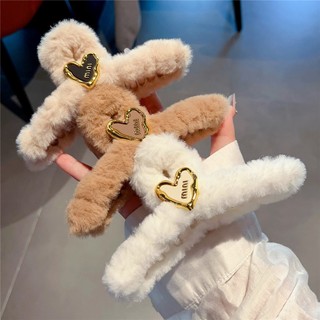 Kẹp tóc hình cá mập phủ lông sang trọng thời trang