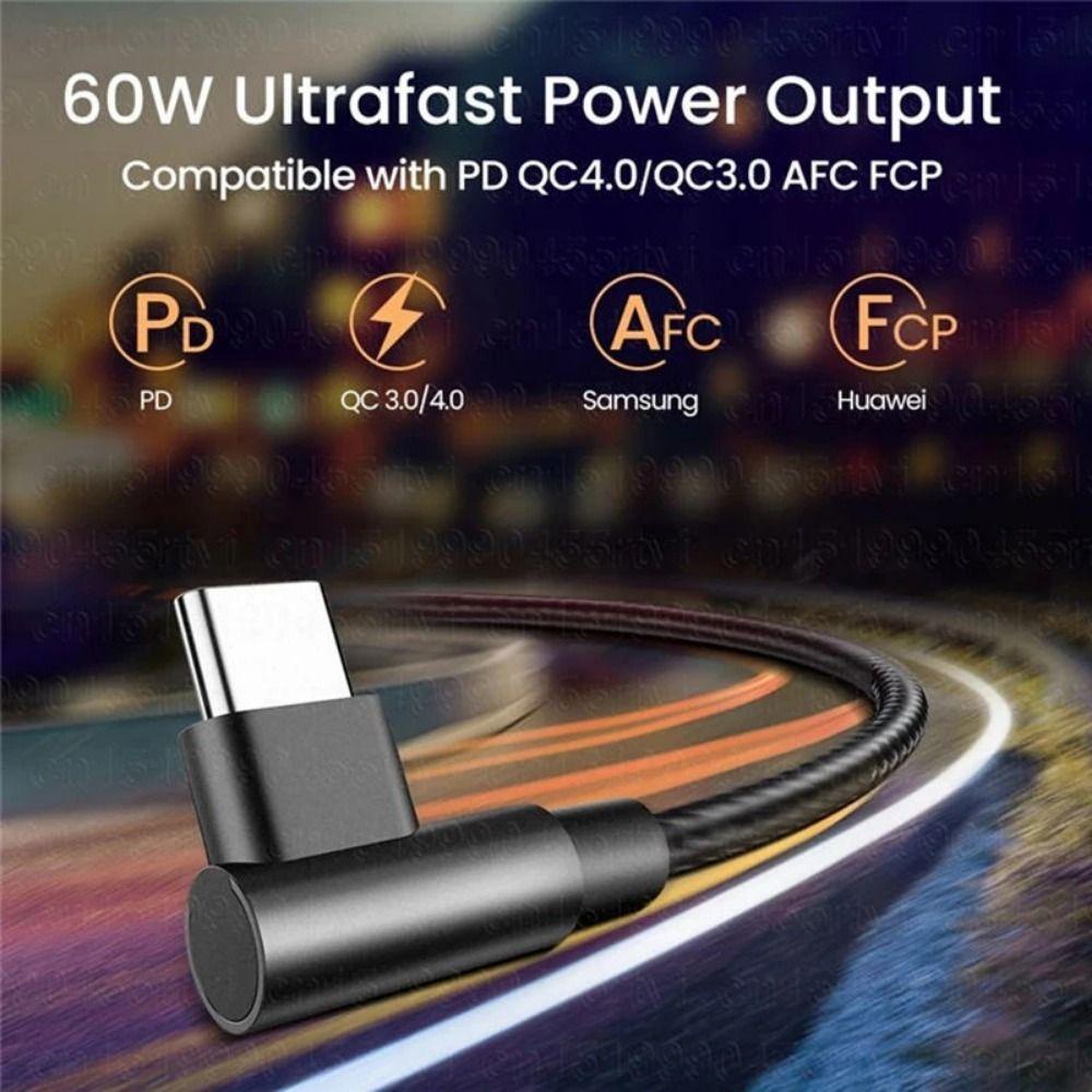 Dây Cáp Sạc Nhanh pd 60w 90 Độ type c Sang Chuyên Dụng Cho Máy Tính