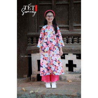 [Có sẵn] [Ảnh thật] Áo Dài Hoa Erica - MSP 2802 ( Chỉ có áo)
