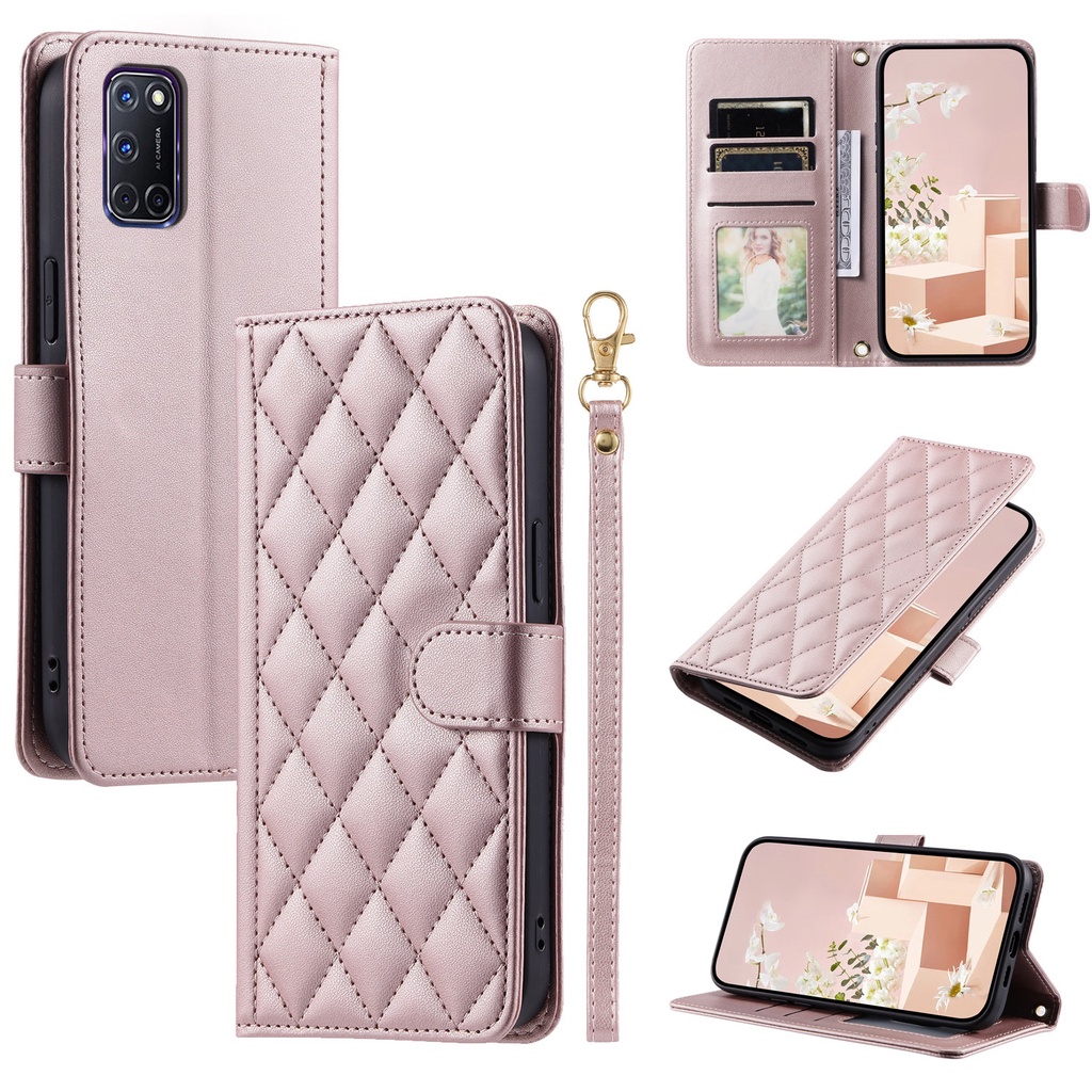 Cho OPPO A92 A52 A9 2020 A53 A5S A12 A5 2020 A53s Bao Da Điện Thoại Dạng Ví Nắp Lật Nam Châm Có Ngăn Đựng Thẻ Và Dây Đeo