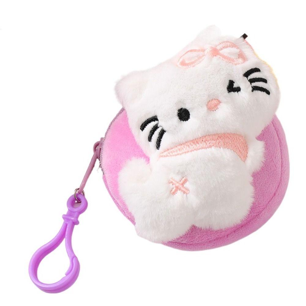 Ví Nhỏ Đựng Tiền Xu Đa Năng Hình Gấu Dâu Tây Kèm Móc Khóa Nhồi Bông Dễ Thương Cho Nữ Elm1