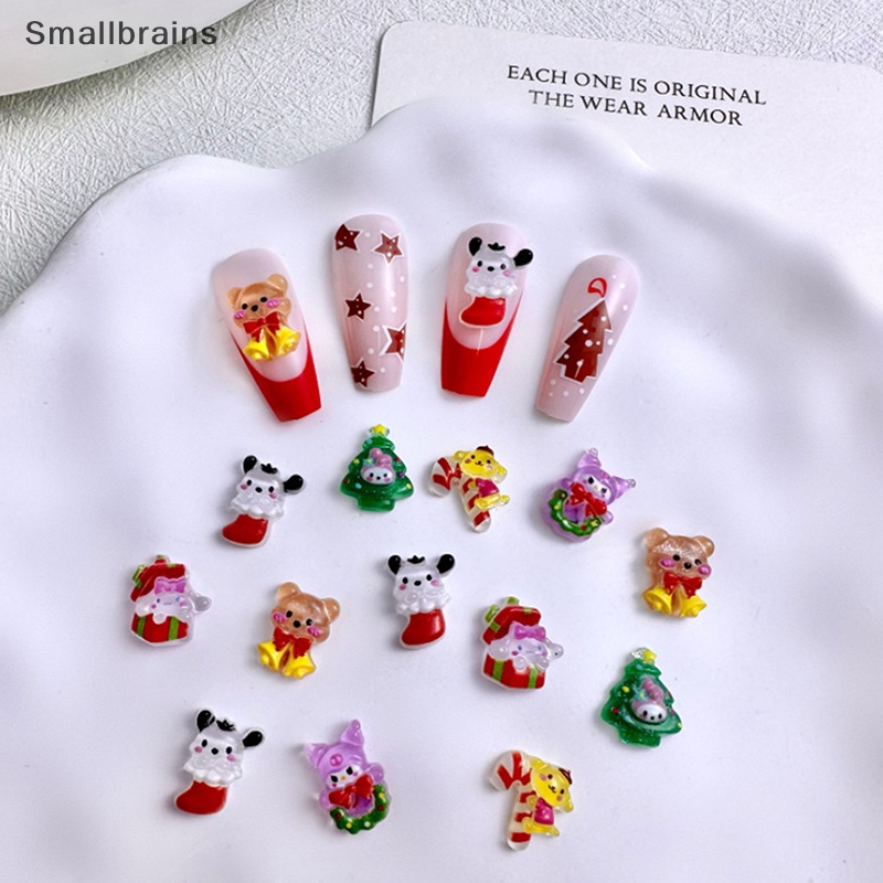 SANRIO Set 10 Phụ Kiện Trang Trí Móng Tay Chủ Đề Giáng Sinh Dễ Thương