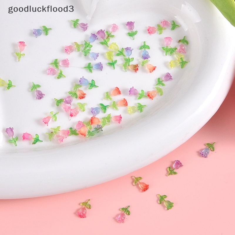 Bộ 10 Bông Hoa tulip Dạ Quang mini Bằng Nhựa resin