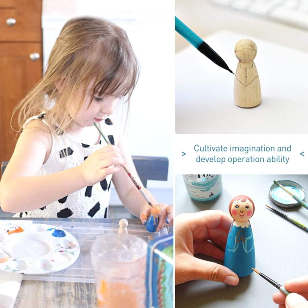 50 PCS UNFINISHED WOODEN PEG DOLL FOR DIY PAINTING NATURAL WOOD DOLL BODIES FIGURES DECORATIVE PEG PEOPLE FOR KIDS ARTS CRAFTS