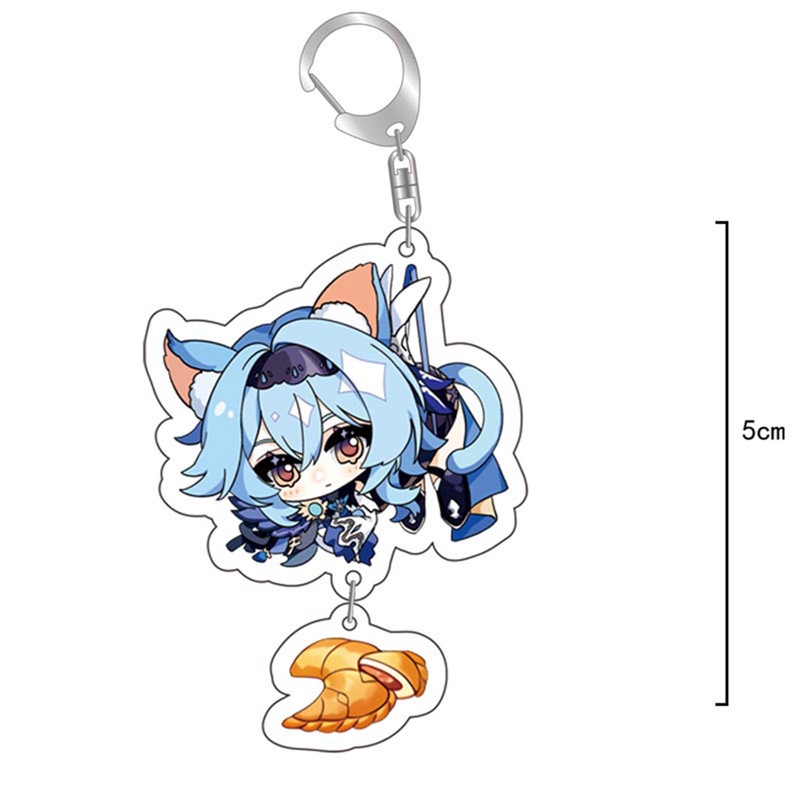 Kurong Móc Khóa Hai Mặt Trong Suốt Hình anime genshin Tác Động Kép