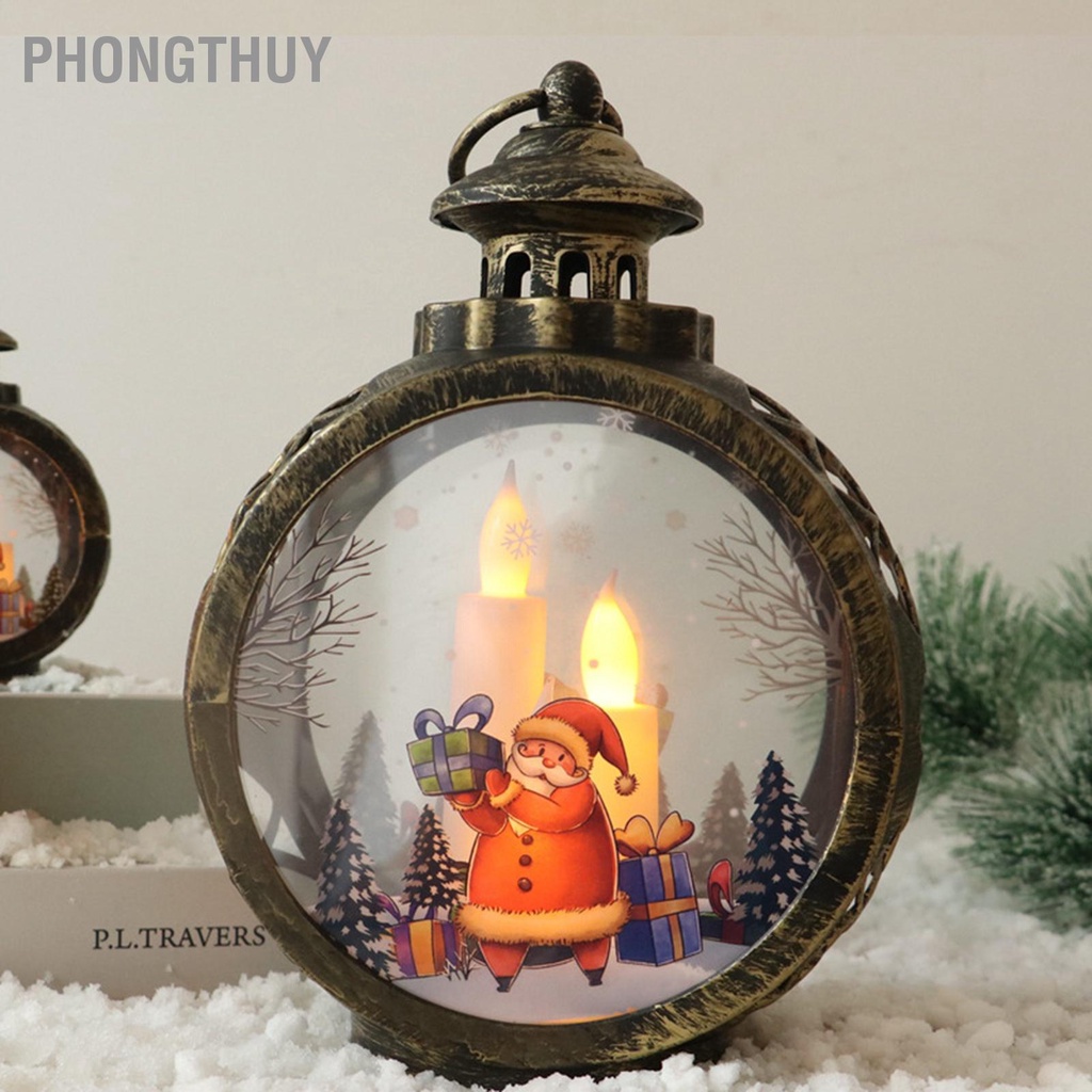 Đèn LED Hình Người Tuyết / Ông Già Noel - Nến Điện Tử Retro Thủy Tinh Trang Trí Giáng Sinh Cho Gia Đình