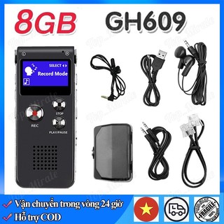 【Hàng giao ngay】Máy ghi âm 8Gb chuyên nghiệp,nhỏ gọn,pin lâu,đầy đủ phụ kiện.