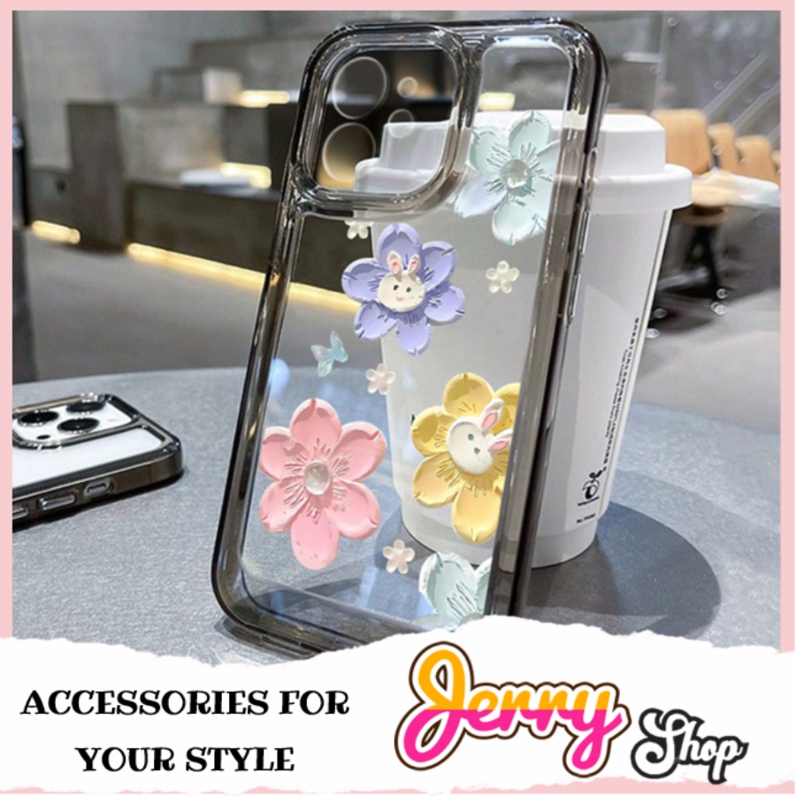 Ốp lưng iphone Hoa Thỏ Chống Sốc 7/8/plus/x/xs/11/12/13/14/15/pro/max/plus/promax -Jerry Shop