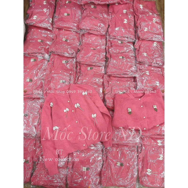 Áo candigan len nơ