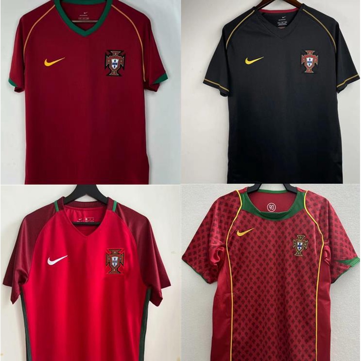 Áo Thun Bóng Đá Chất Lượng Cao Phong Cách retro 98 99 2002 2004 2006 portugal figo c.ronaldo