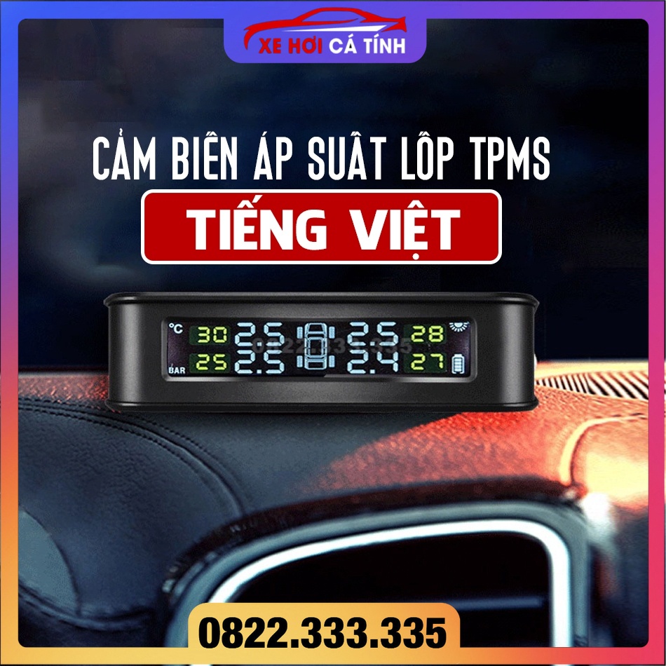 Cảm Biến Áp Suất Lốp Ô tô TPMS  Van Gắn Trong Sạc Năng Lượng Mặt Trời TPMS Xe Hơi Chính Hãng - BH 3 Năm