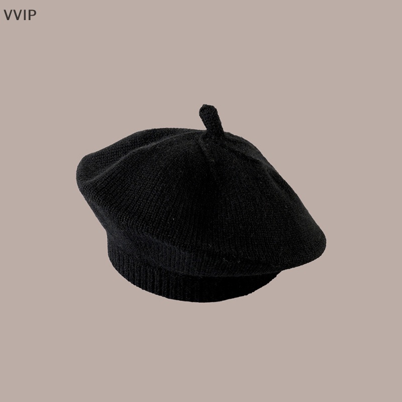 Vvn Mũ beret Dệt Kim Mềm Mại Giữ Ấm Mùa Thu Đông Kiểu Pháp Kẻ Sọc Caro Phẳng Đa Ứng Dụng Cho Trẻ Em Hoạt Động Ngoài Trời Qd