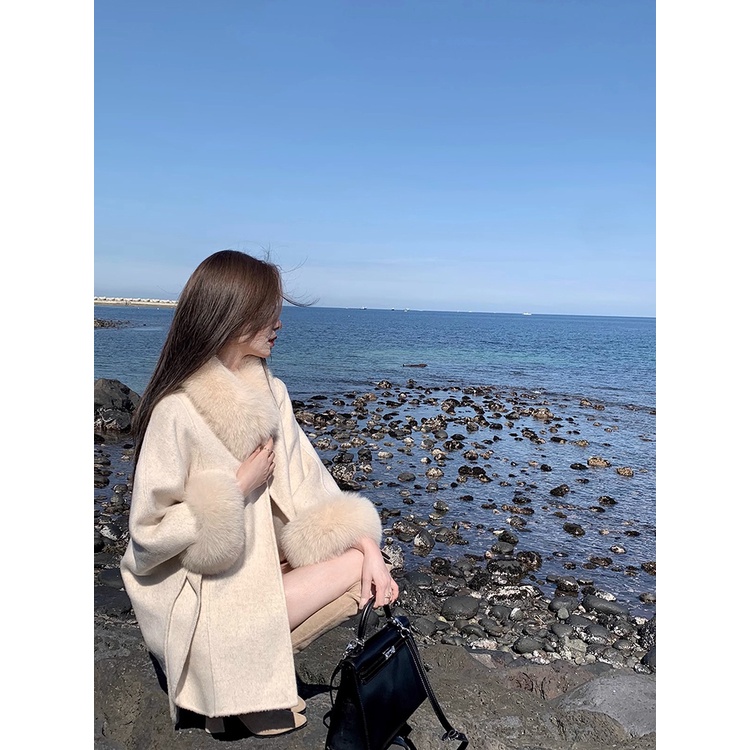 Áo Khoác Len Hai Mặt Cao Cấp Thời Trang Mùa Đông Mới 2023 Dành Cho Nữ