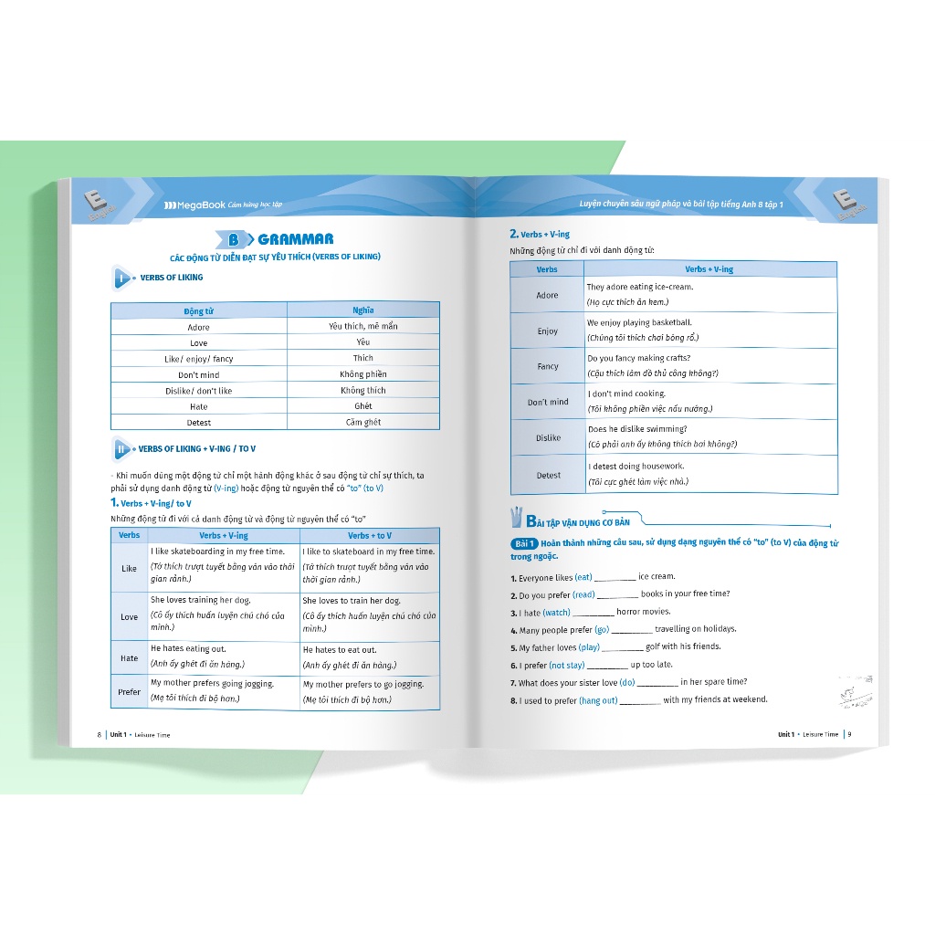 Sách Combo Luyện chuyên sâu ngữ pháp và bài tập tiếng anh Lớp 8