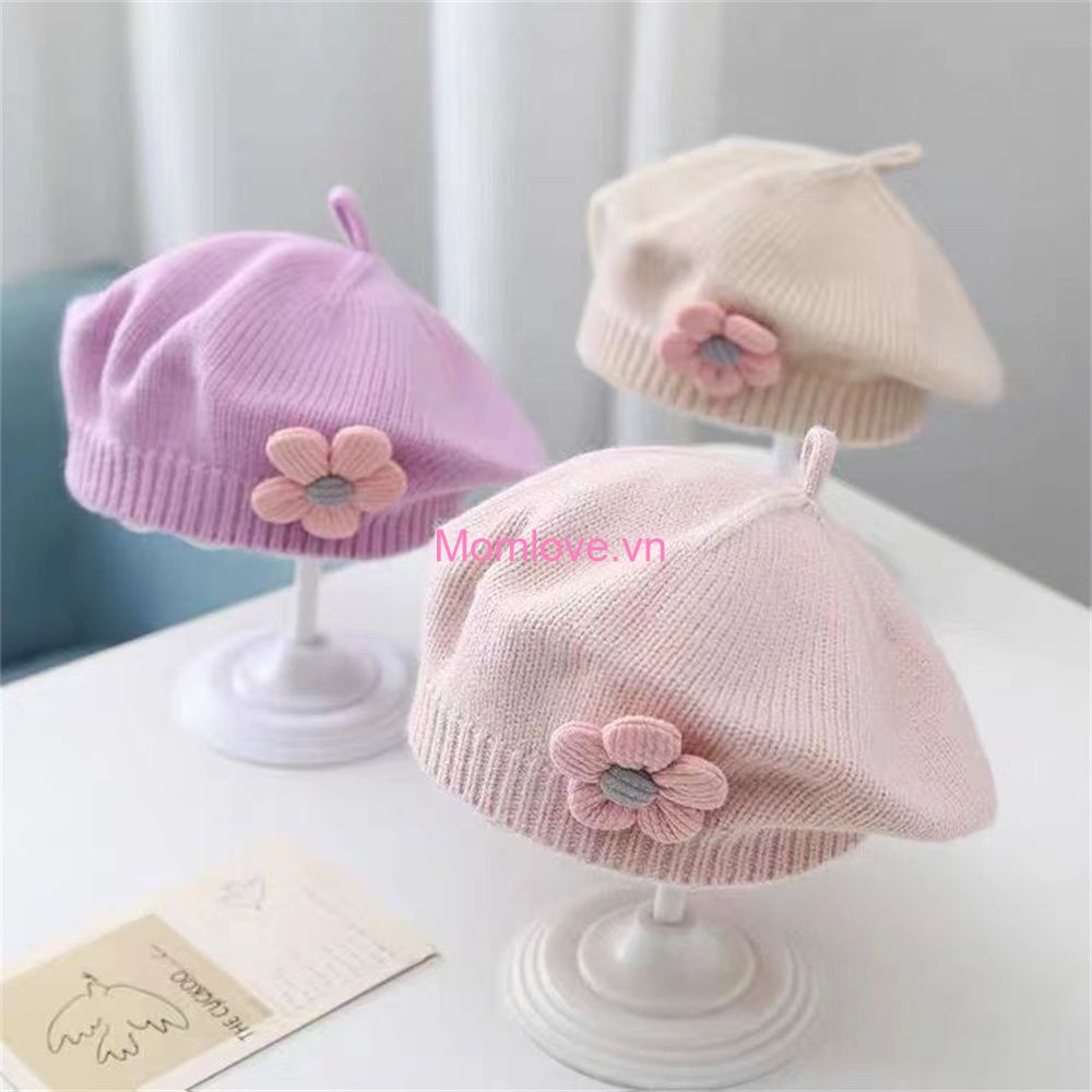 Mũ beret Giữ Ấm Thoải Mái Thời Trang Mùa Đông Cho Bé Gái
