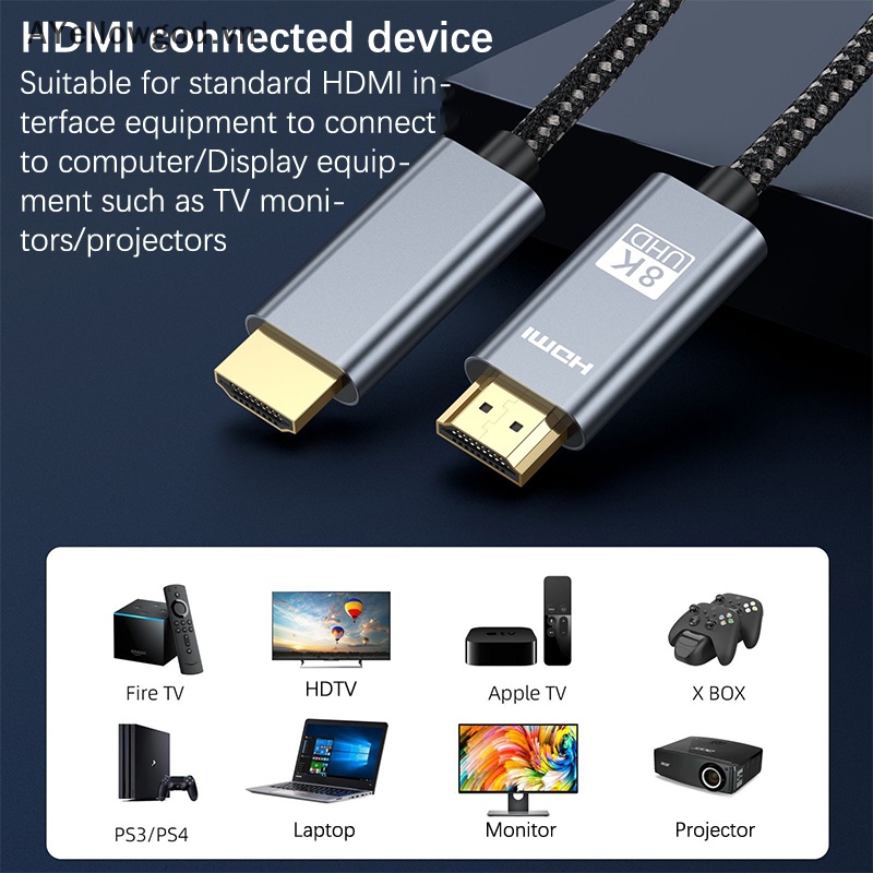 XIAOMI Cáp hdmi 8k Cho Máy Chiếu ps5 tv 2.1 uhd 8k @ 60hz 4k @ 120hz 48gbps earc dolby vision 5m vn
