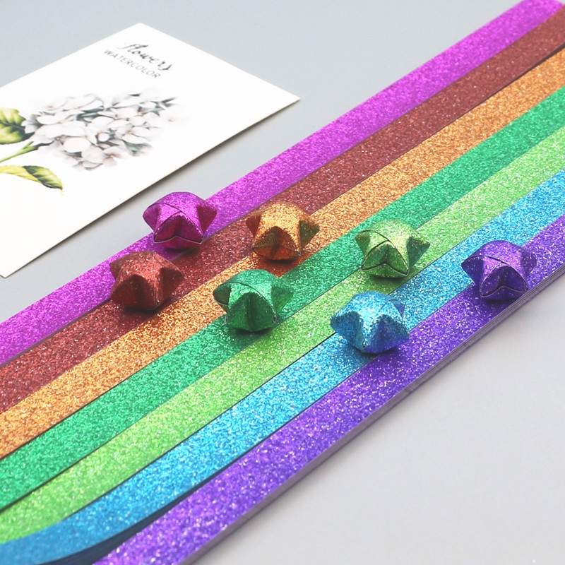 Set 360 / 520 Tờ Giấy Gấp Origami Họa Tiết Ngôi Sao Lấp Lánh