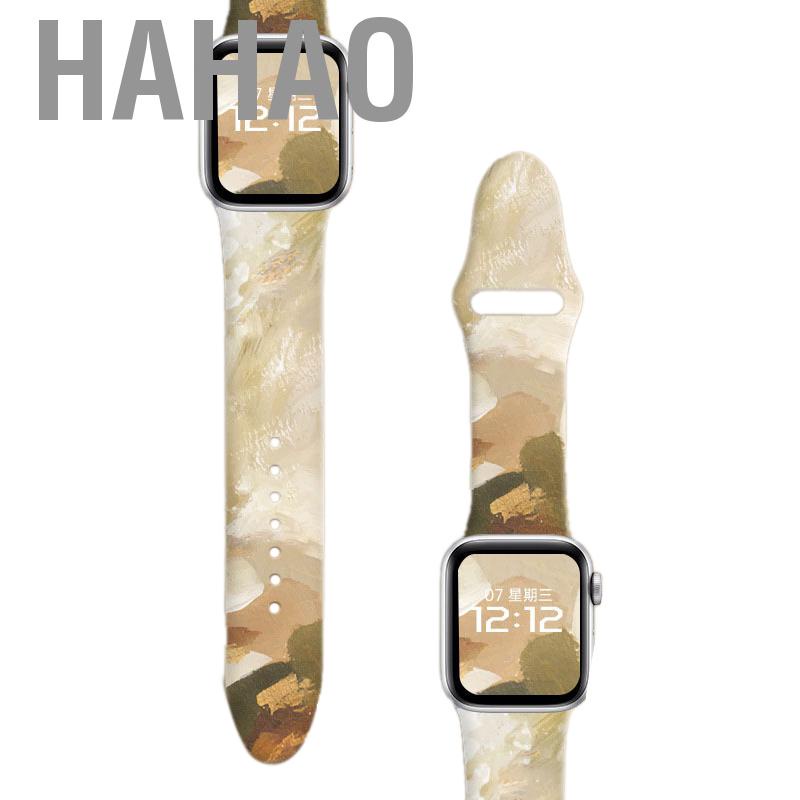 Hahao Floral Printed Smartwatch Band Replacement Soft Silicone Sport Watch Strap for Iwatch 7 Series