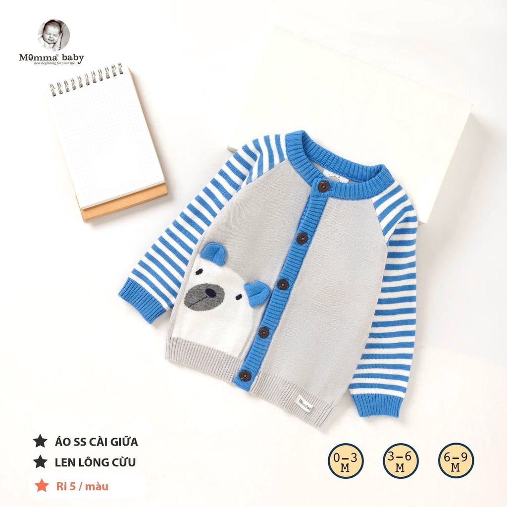 MOMMA Áo len sơ sinh mềm mại cho bé 0-8kg
