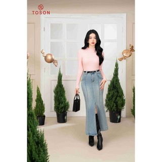 Áo len hồng mongtoghi, dáng ôm dệt gân hiệu ứng AL009P33 Toson