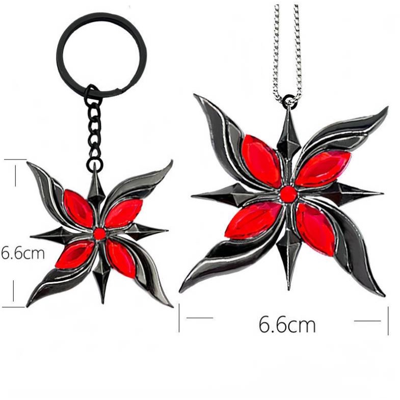 Ere1 genshin Vòng cổ Kim Loại Mặt Hình arlecchino anime otets vision Mắt Thần