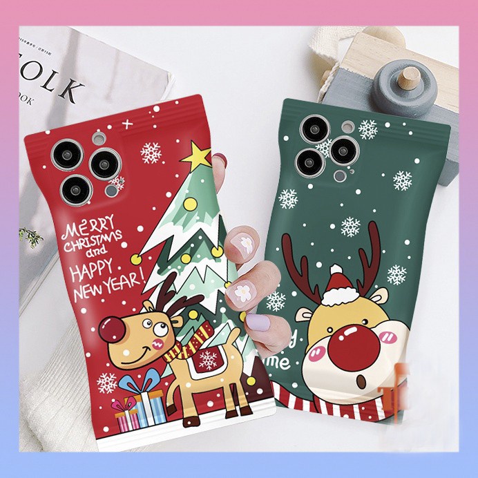 Ốp lưng iphone Tuần Lộc Giáng Sinh Hình Vỏ Kẹo 7/8/7plus/8plus/x/xsmax/Xr/11/11pro/11promax/12/12promax/13/14/pro/promax