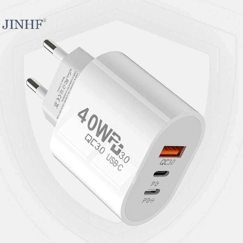 Cốc Sạc Nhanh 3 Cổng usb c 40w Cho samsung xiaomi iphone qc3.0
