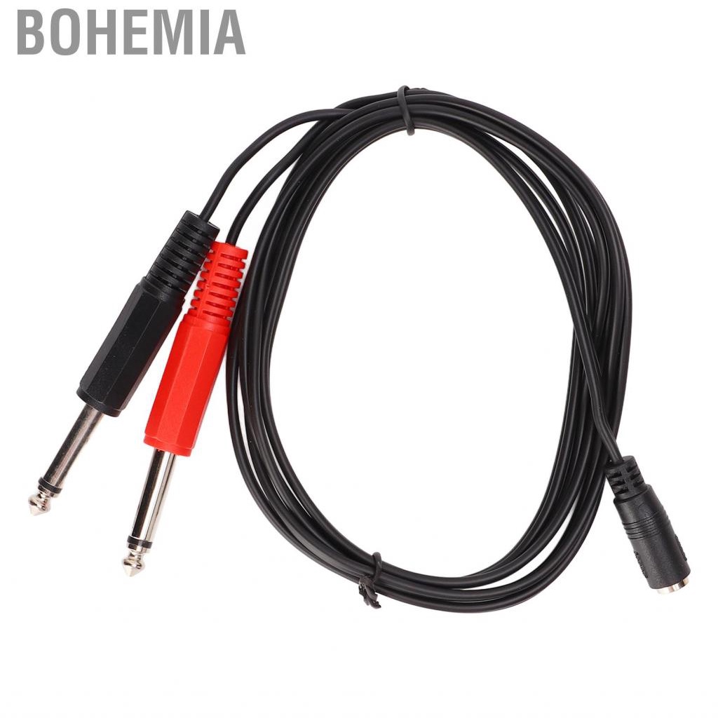 Bohemia .5m Stereo Adapter Cable Splitter 3.5mm Female To 6.35mm Male Mono Set