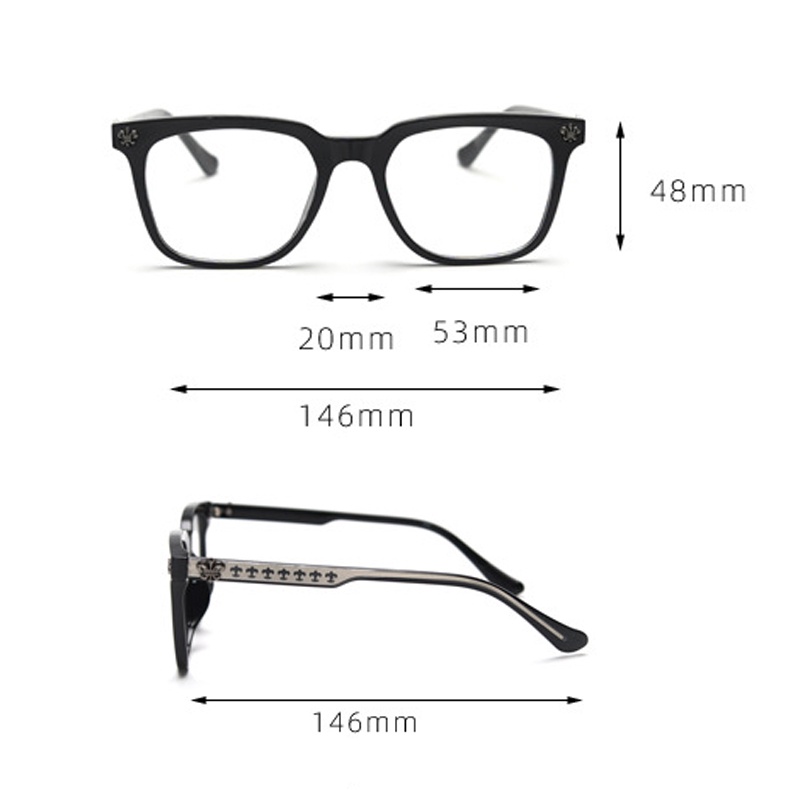 Mắt kính vuông Chrome Hearts nam nữ 72318