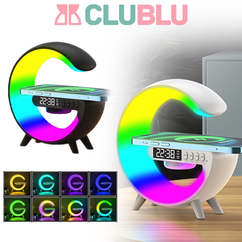 -CLUBLU- Loa Bluetooth Đồng Hồ Chữ G Kèm Sạc Không Dây Có Đèn LED RGB Số Âm Bass Cực Chất HIFI Cao Cấp Thẻ TF Chơi FM