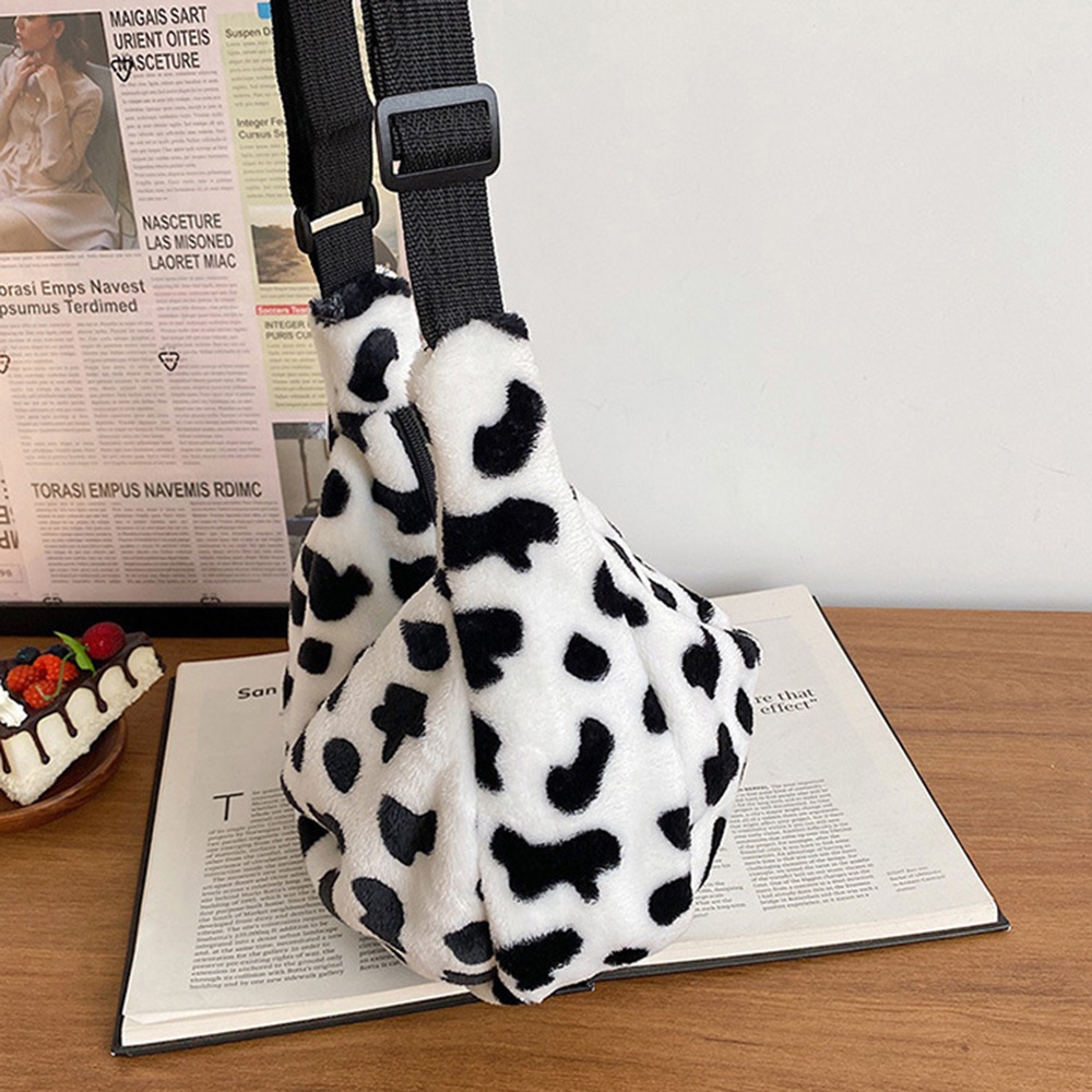 1 Túi Đeo Chéo Lông Giả Mềm Mại In Họa Tiết Hoạt Hình Dễ Thương Thời Trang diy