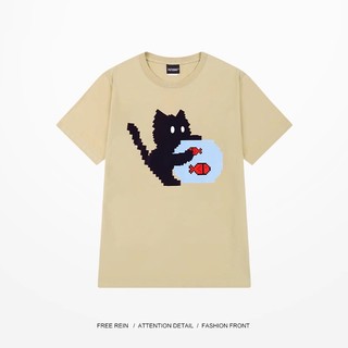 Áo thun nữ form rộng Guguno cotton cổ tròn in basic