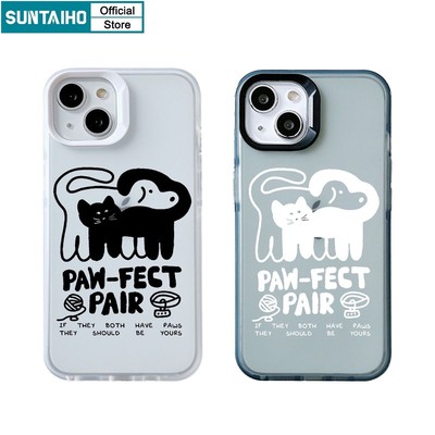 Suntaiho Ốp Điện Thoại tpu Dẻo Nhám Chống Sốc In Hình Chó Mèo Cho iphone 15 14 12 13 11 pro max ip 7 8 plus iphon x xs xr xs max